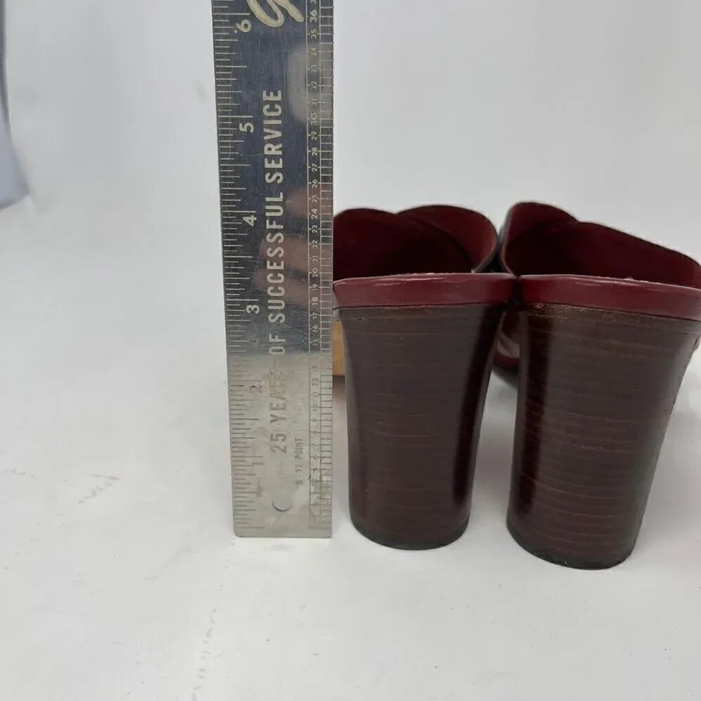 Cole Haan Country Red Leather Woven Sandal Heel Size 8.5 B